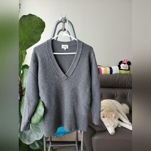 Wilfred Serret Deep V Sweater (100% Italian Merino Wool) with POCKETS!